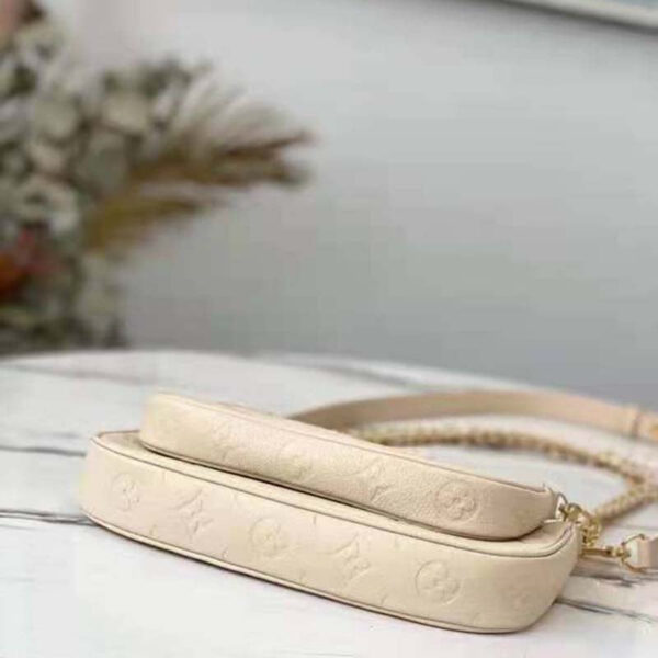 Louis Vuitton Women Multi Pochette Accessoires Cream Embossed Supple Grained Cowhide - Image 6