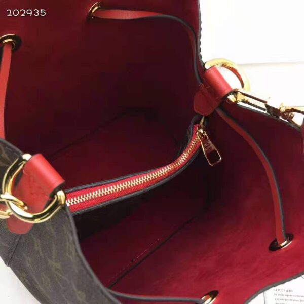 Louis Vuitton Women NéoNoé Bucket Bag Coquelicot Red Monogram Coated Canvas - Image 10