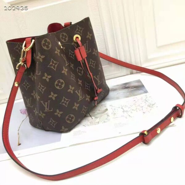 Louis Vuitton Women NéoNoé Bucket Bag Coquelicot Red Monogram Coated Canvas - Image 6