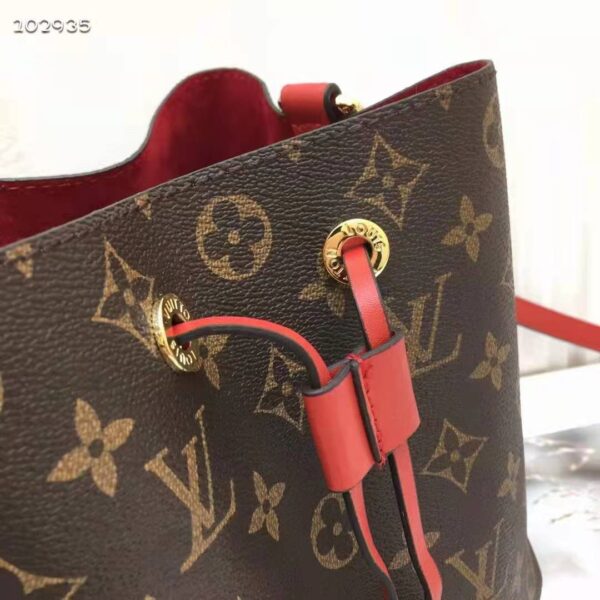 Louis Vuitton Women NéoNoé Bucket Bag Coquelicot Red Monogram Coated Canvas - Image 8