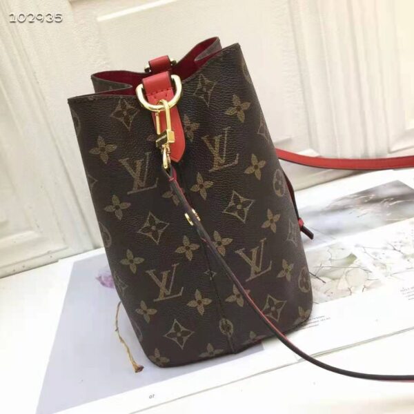 Louis Vuitton Women NéoNoé Bucket Bag Coquelicot Red Monogram Coated Canvas - Image 4