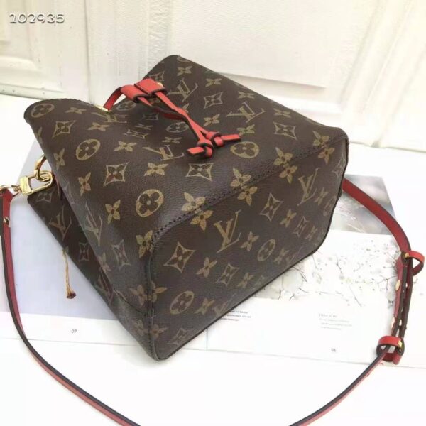 Louis Vuitton Women NéoNoé Bucket Bag Coquelicot Red Monogram Coated Canvas - Image 5