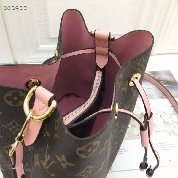 Louis Vuitton Women NéoNoé Bucket Bag Rose Poudré Pink Monogram Coated Canvas - Image 10