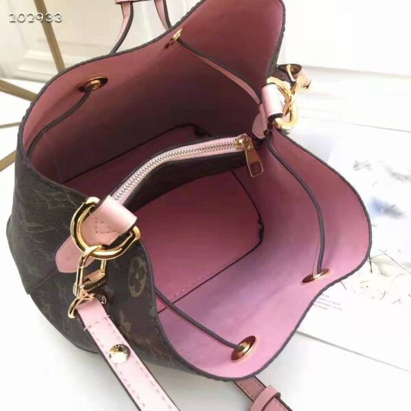 Louis Vuitton Women NéoNoé Bucket Bag Rose Poudré Pink Monogram Coated Canvas - Image 8