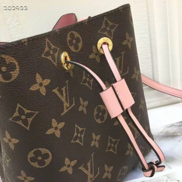 Louis Vuitton Women NéoNoé Bucket Bag Rose Poudré Pink Monogram Coated Canvas - Image 7