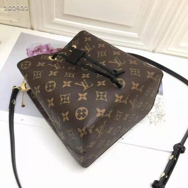 Louis Vuitton Women NéoNoé MM Bucket Bag Black Monogram Coated Canvas - Image 7