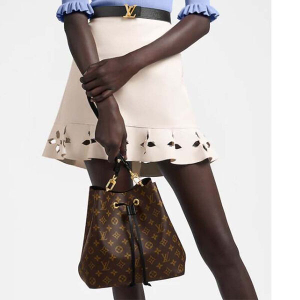 Louis Vuitton Women NéoNoé MM Bucket Bag Black Monogram Coated Canvas - Image 13