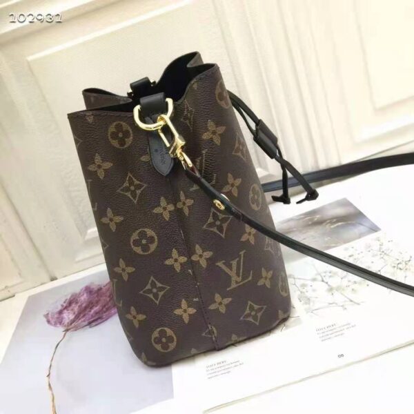 Louis Vuitton Women NéoNoé MM Bucket Bag Black Monogram Coated Canvas - Image 6