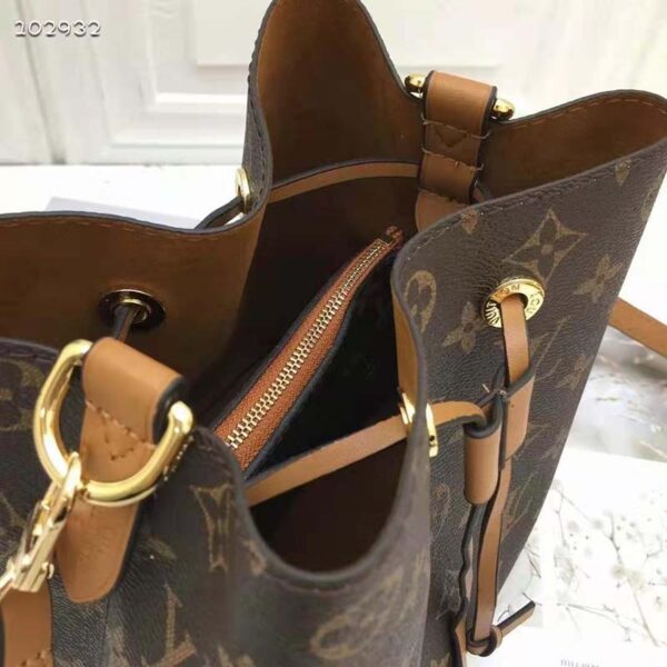 Louis Vuitton Women NéoNoé MM Bucket Bag Caramel Brown Monogram Coated Canvas - Image 9