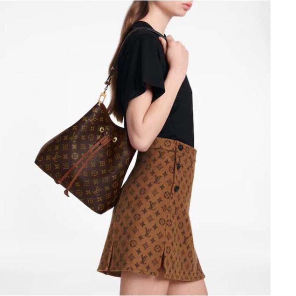 Louis Vuitton Women NéoNoé MM Bucket Bag Caramel Brown Monogram Coated Canvas - Image 11