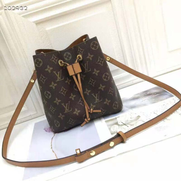 Louis Vuitton Women NéoNoé MM Bucket Bag Caramel Brown Monogram Coated Canvas - Image 5