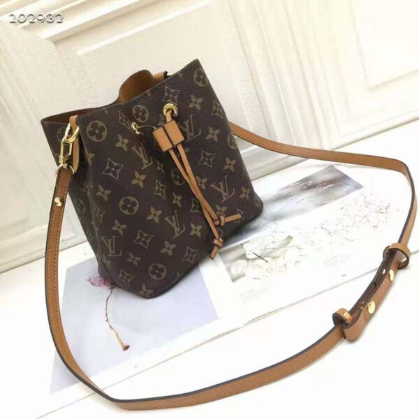 Louis Vuitton Women NéoNoé MM Bucket Bag Caramel Brown Monogram Coated Canvas - Image 2