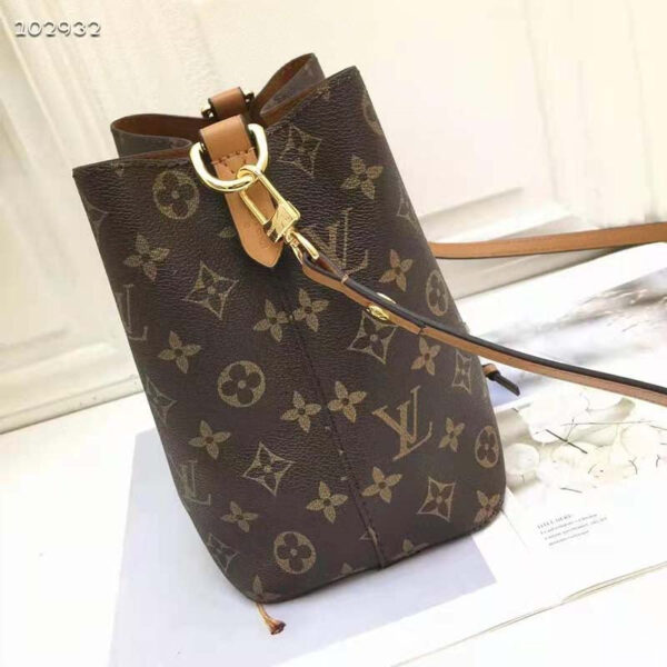 Louis Vuitton Women NéoNoé MM Bucket Bag Caramel Brown Monogram Coated Canvas - Image 3