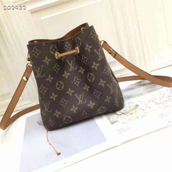 Louis Vuitton Women NéoNoé MM Bucket Bag Caramel Brown Monogram Coated Canvas - Image 4