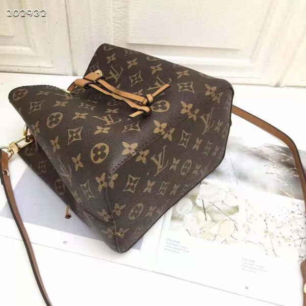 Louis Vuitton Women NéoNoé MM Bucket Bag Caramel Brown Monogram Coated Canvas - Image 6