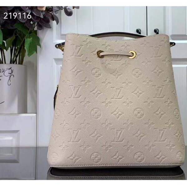 Louis Vuitton Women NeoNoé MM Bucket Bag Crème Beige Embossed Grained Cowhide Leather - Image 3