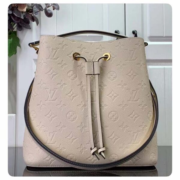 Louis Vuitton Women NeoNoé MM Bucket Bag Crème Beige Embossed Grained Cowhide Leather - Image 2