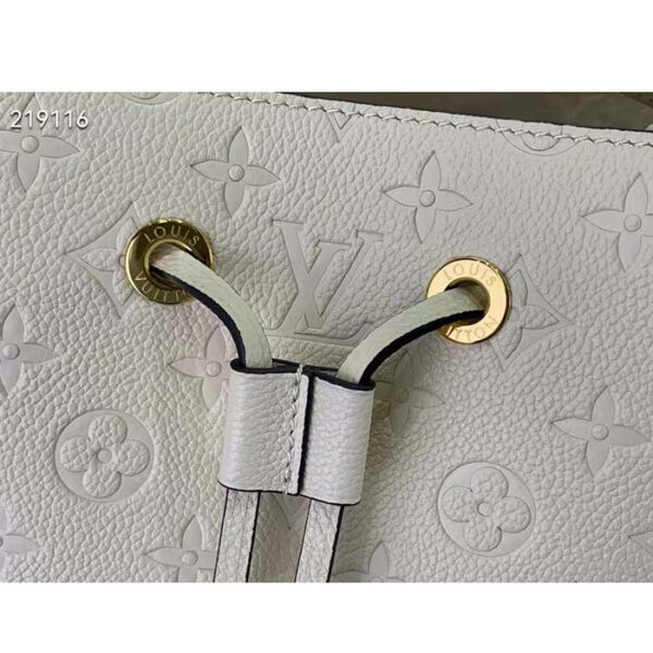 Louis Vuitton Women NeoNoé MM Bucket Bag Crème Beige Embossed Grained Cowhide Leather - Image 8