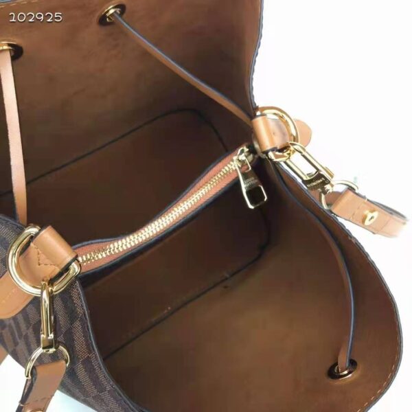 Louis Vuitton Women NéoNoé MM Bucket Bag Safran Yellow Damier Ebène Coated Canvas - Image 8