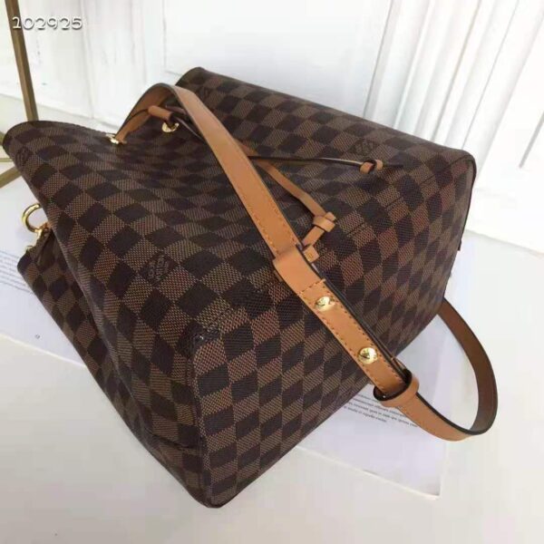Louis Vuitton Women NéoNoé MM Bucket Bag Safran Yellow Damier Ebène Coated Canvas - Image 6