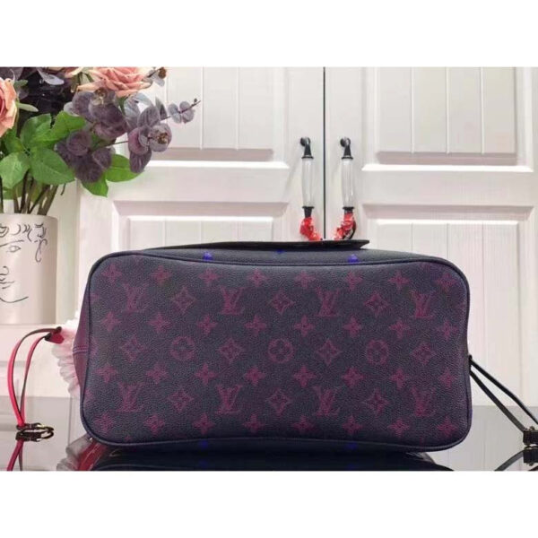 Louis Vuitton Women Neverfull MM Tote Midnight Fuchsia Monogram Coated Canvas - Image 5