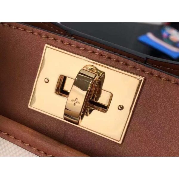 Louis Vuitton Women On My Side PM Tote Bag Brown Canvas Smooth Cowhide - Image 7