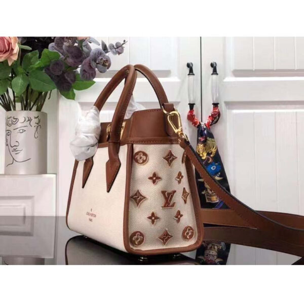 Louis Vuitton Women On My Side PM Tote Bag Brown Canvas Smooth Cowhide - Image 4