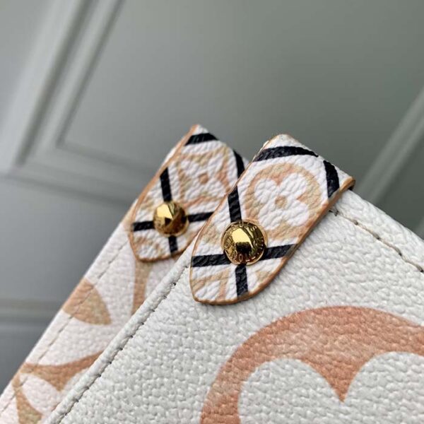 Louis Vuitton Women OnTheGo MM Tote Beige Monogram Coated Canvas Textile Lining - Image 10