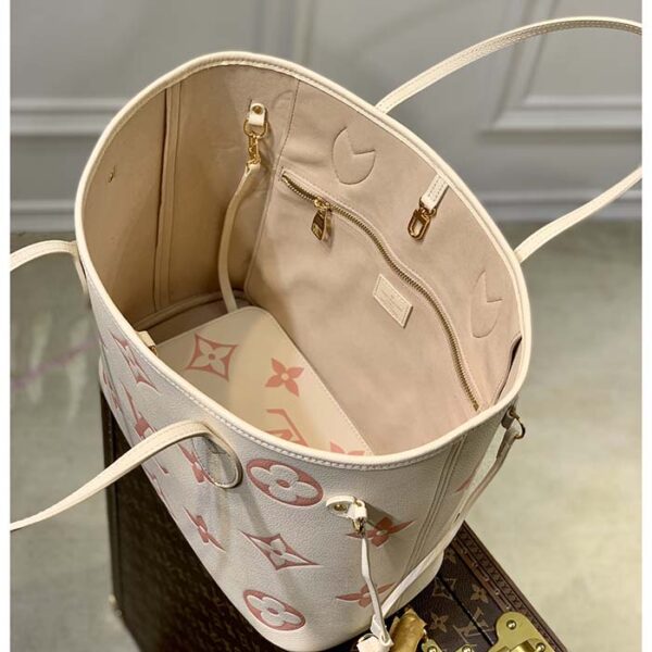 Louis Vuitton Women OnTheGo MM Tote Pink Embossed Supple Grained Cowhide Leather - Image 6