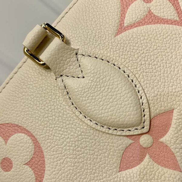 Louis Vuitton Women OnTheGo MM Tote Pink Embossed Supple Grained Cowhide Leather - Image 8