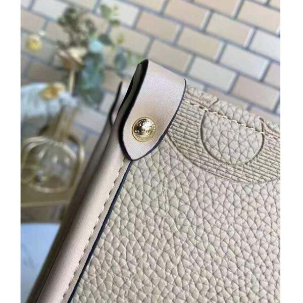 Louis Vuitton Women Onthego MM Tote Bag Tourterelle Beige Embossed Grained Cowhide - Image 10