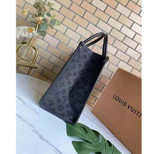 Louis Vuitton Women Onthego MM Tote Bag Black Embossed Grained Cowhide - Image 5