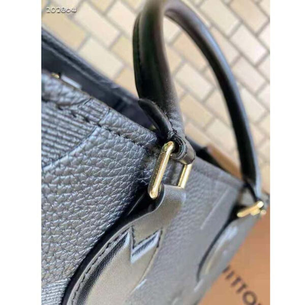 Louis Vuitton Women Onthego MM Tote Bag Black Embossed Grained Cowhide - Image 8