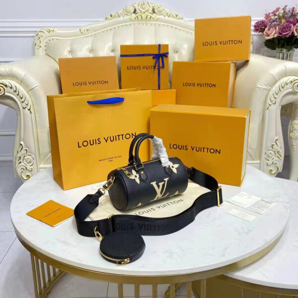 Louis Vuitton Women Papillon BB Black Beige Embossed Supple Grained Cowhide Leather - Image 6