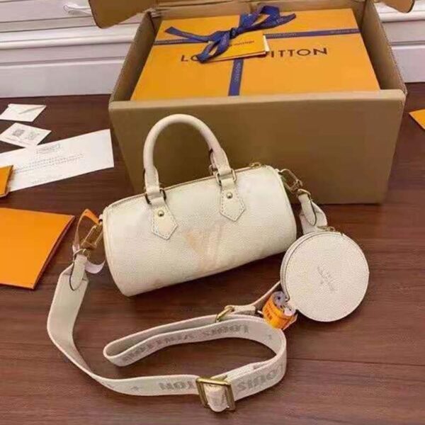 Louis Vuitton Women Papillon BB Carryall Bag Bouton Cream Saffron Embossed Grained Cowhide Leather - Image 2