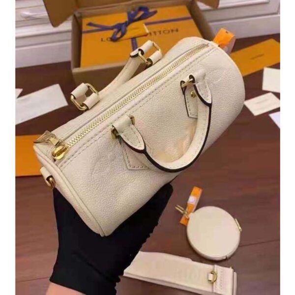 Louis Vuitton Women Papillon BB Carryall Bag Bouton Cream Saffron Embossed Grained Cowhide Leather - Image 3