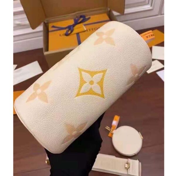 Louis Vuitton Women Papillon BB Carryall Bag Bouton Cream Saffron Embossed Grained Cowhide Leather - Image 4