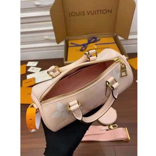 Louis Vuitton Women Papillon BB Carryall Bag Bouton De Rose Pink Embossed Grained Cowhide Leather - Image 6