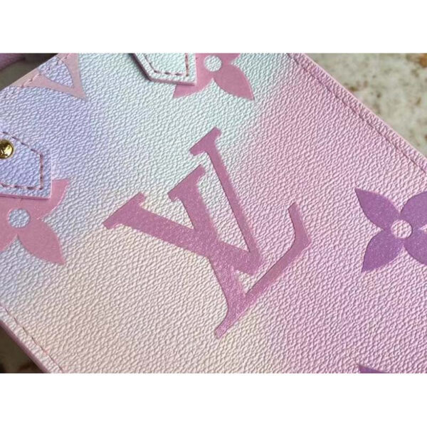 Louis Vuitton Women Petit Sac Plat Sunrise Pastel Monogram Coated Canvas Cowhide - Image 8