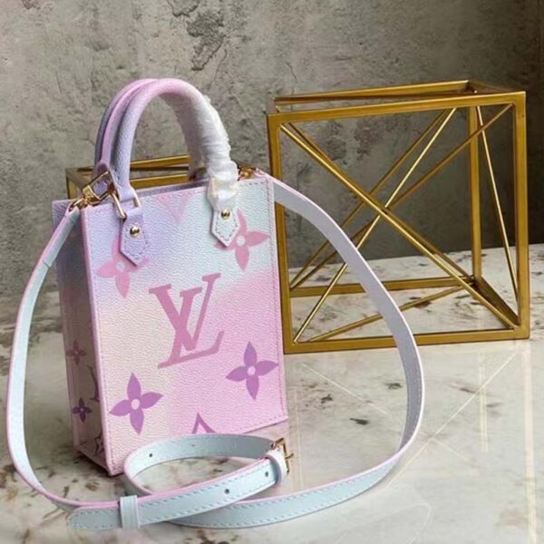 Louis Vuitton Women Petit Sac Plat Sunrise Pastel Monogram Coated Canvas Cowhide - Image 3