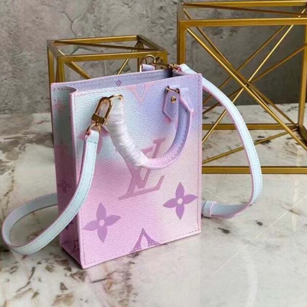 Louis Vuitton Women Petit Sac Plat Sunrise Pastel Monogram Coated Canvas Cowhide - Image 4