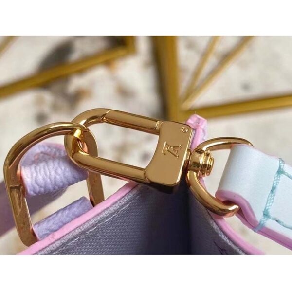 Louis Vuitton Women Petit Sac Plat Sunrise Pastel Monogram Coated Canvas Cowhide - Image 9