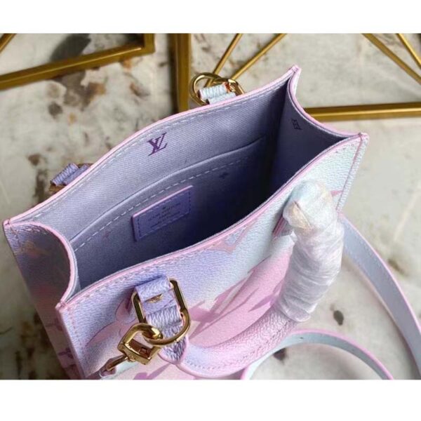 Louis Vuitton Women Petit Sac Plat Sunrise Pastel Monogram Coated Canvas Cowhide - Image 7