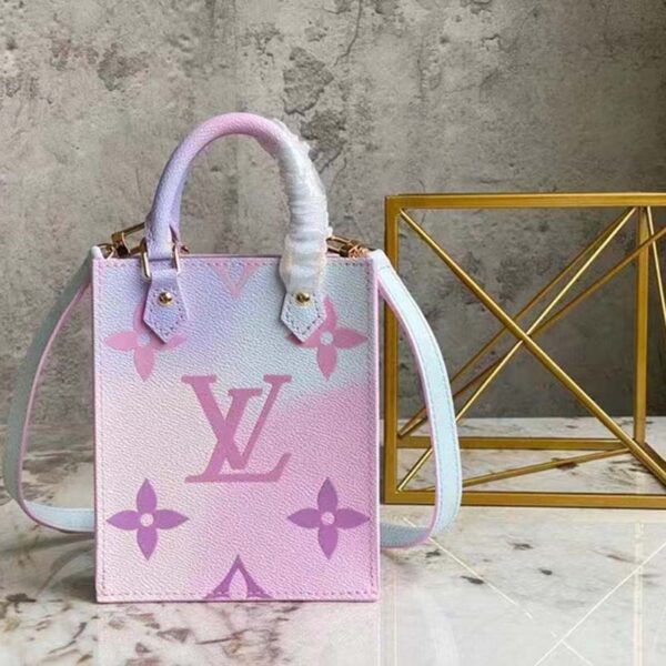Louis Vuitton Women Petit Sac Plat Sunrise Pastel Monogram Coated Canvas Cowhide - Image 2