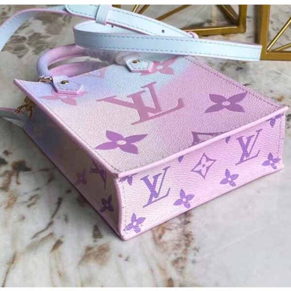 Louis Vuitton Women Petit Sac Plat Sunrise Pastel Monogram Coated Canvas Cowhide - Image 6
