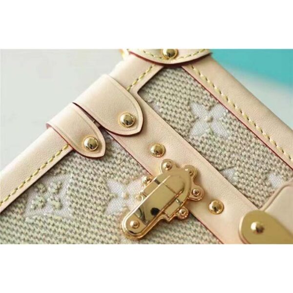 Louis Vuitton Women Petite Malle Beige Monogram Coated Canvas Cowhide Leather Sheepskin - Image 7