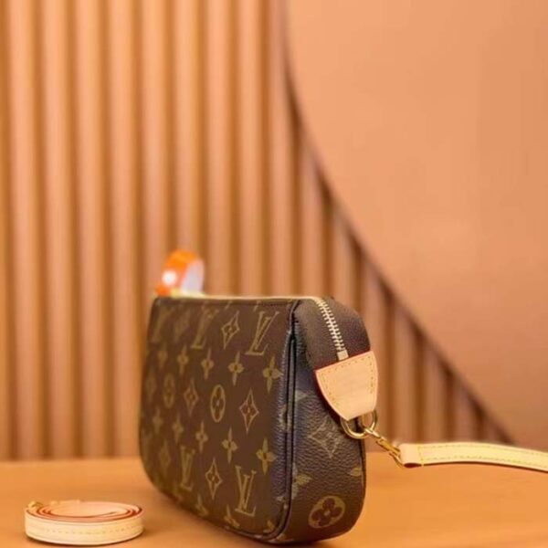 Louis Vuitton Women Pochette Accessoires Natural Cowhide Leather Trimmings Zipper Closure - Image 5
