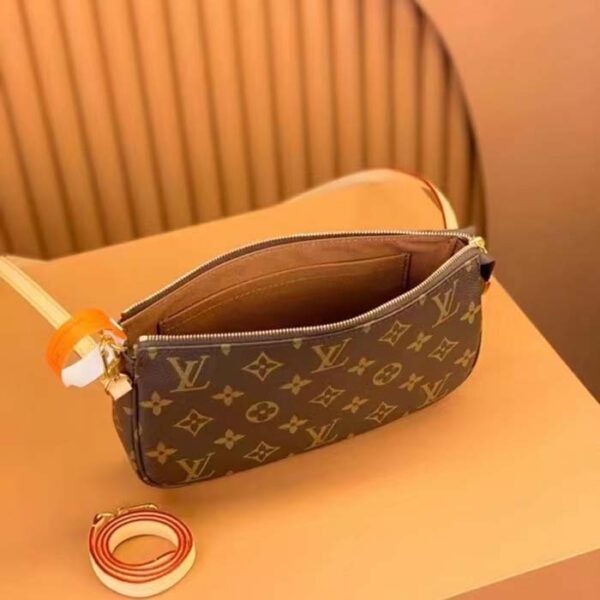 Louis Vuitton Women Pochette Accessoires Natural Cowhide Leather Trimmings Zipper Closure - Image 9