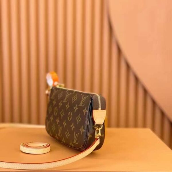 Louis Vuitton Women Pochette Accessoires Natural Cowhide Leather Trimmings Zipper Closure - Image 6