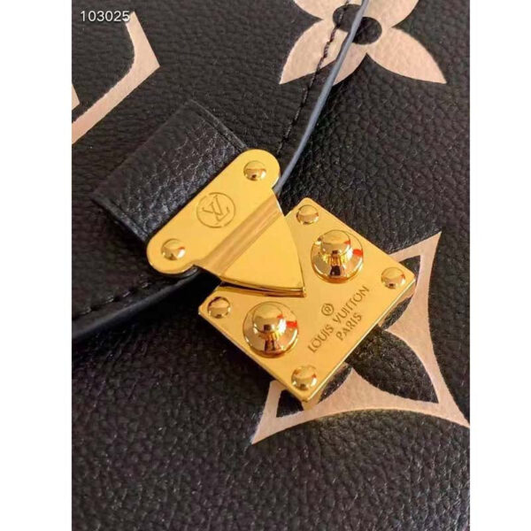 Louis Vuitton Women Pochette Metis Black Beige Embossed Grained Cowhide Leather - Image 11